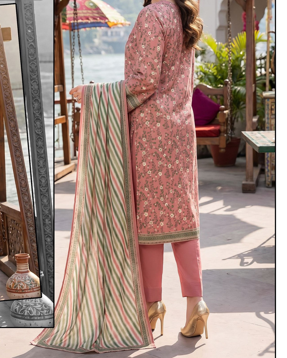Designer Linen 3pc by Al-Hamra Textiles - D.302A