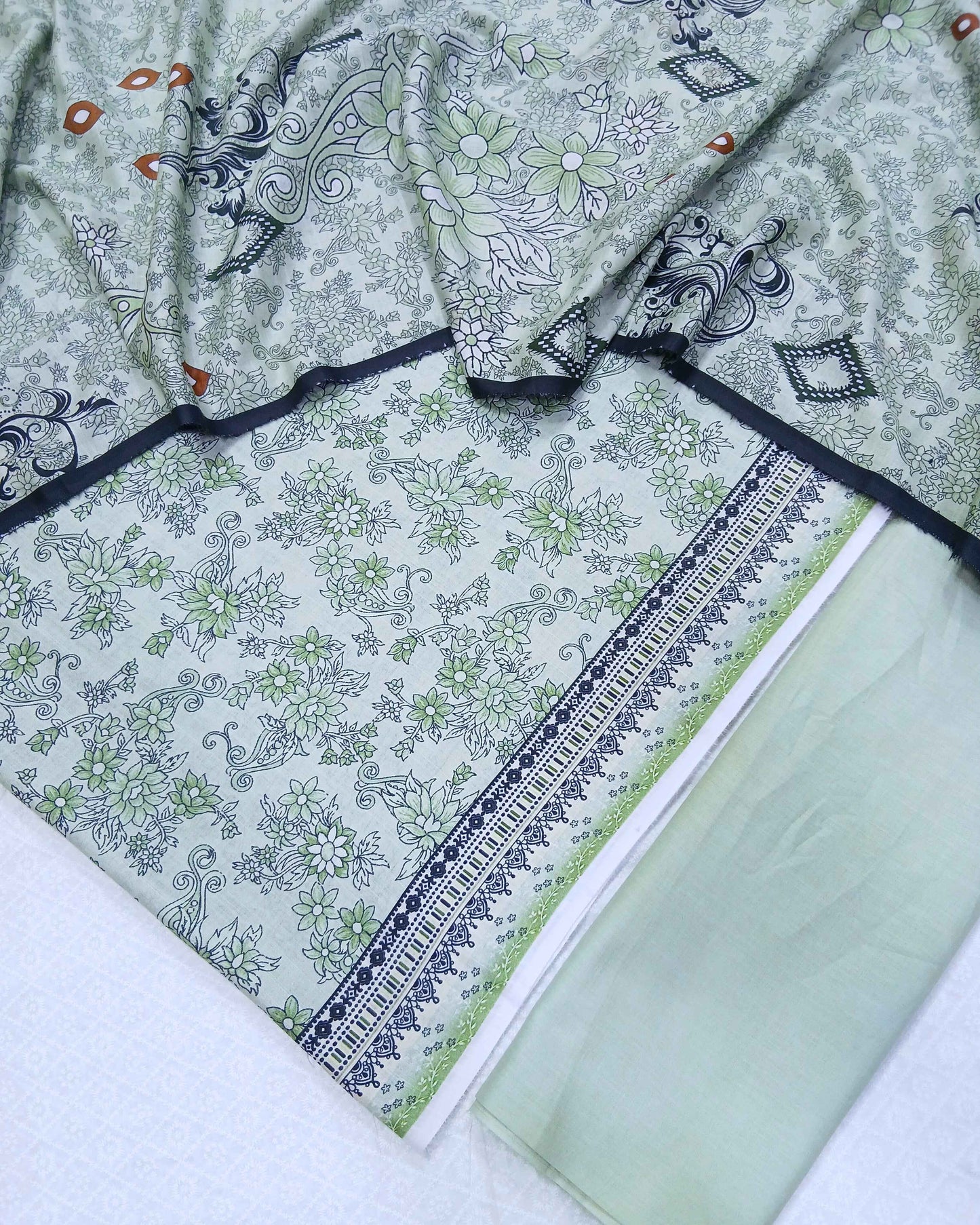 Digital 3PC Slub Lawn Suit