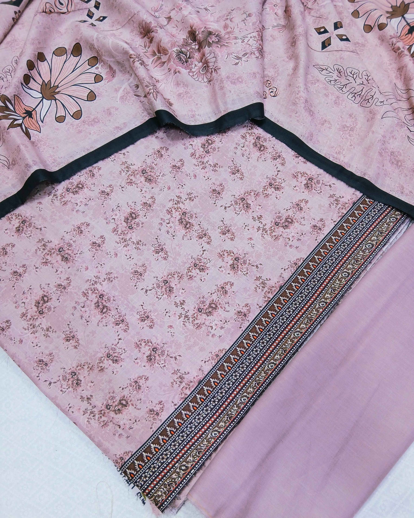 Digital 3PC Slub Lawn Suit