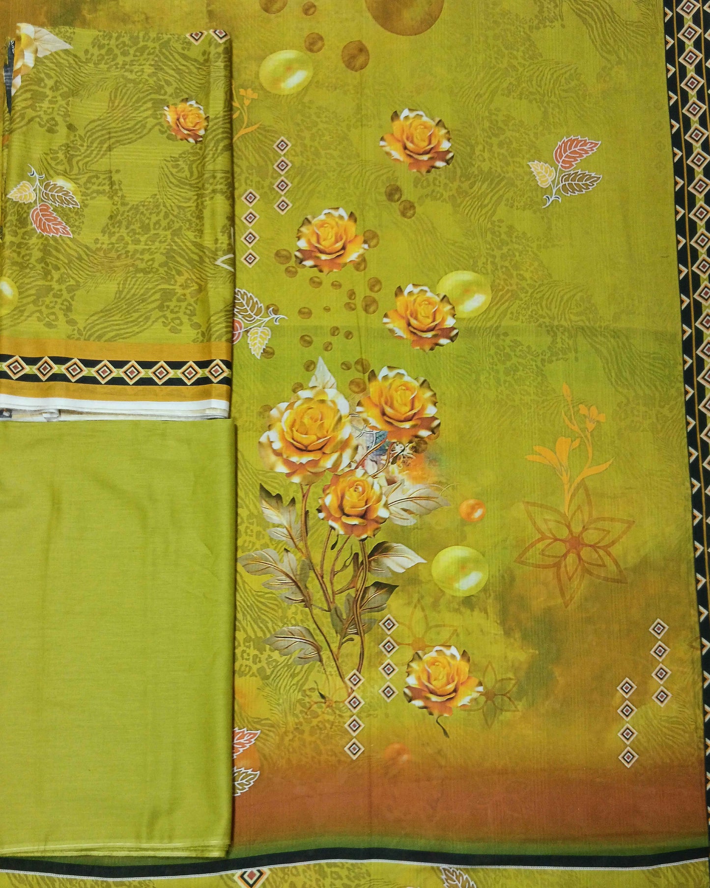Daman 3piece Tana Dora Lawn with Tana Dora Dupatta