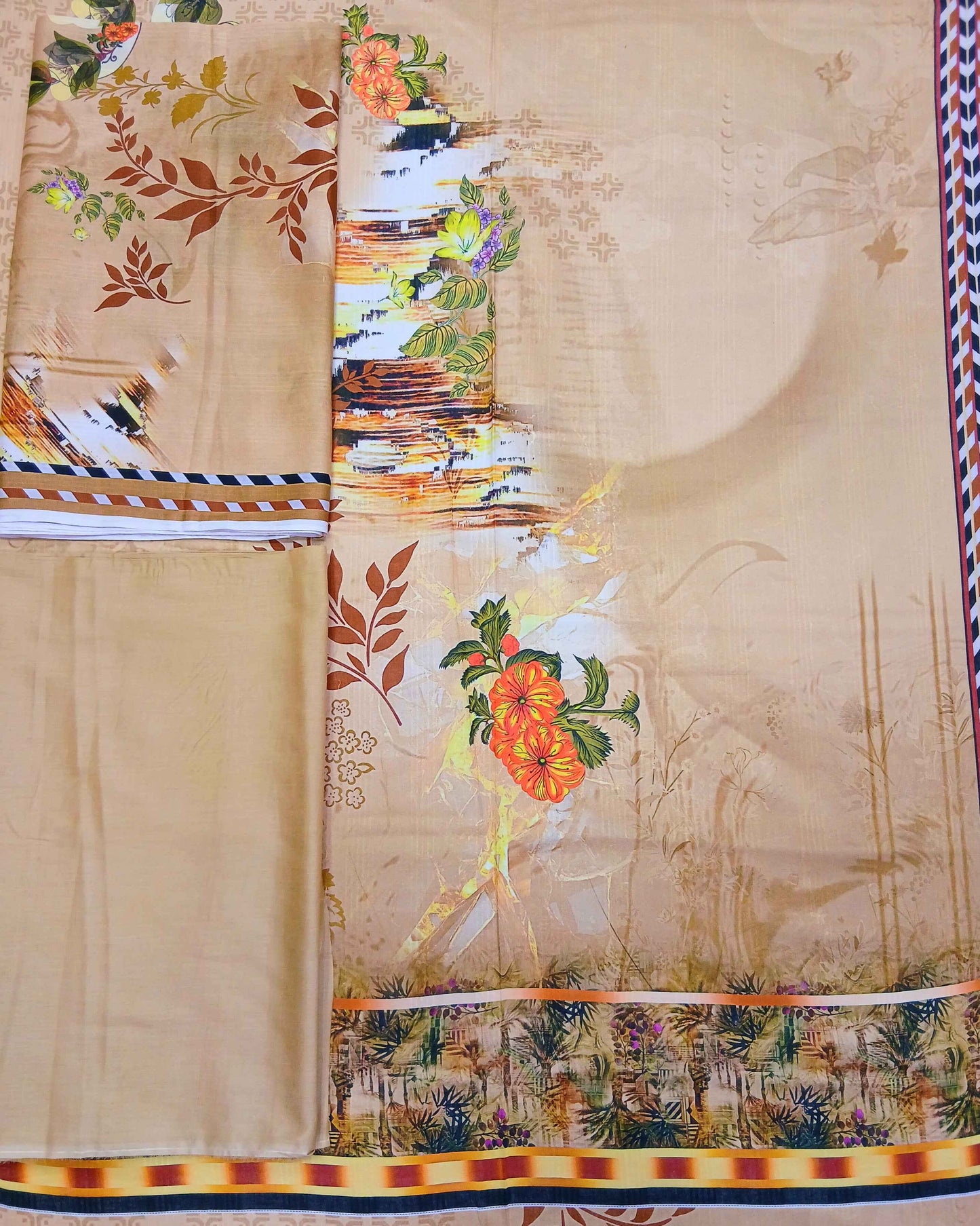 Daman 3piece Tana Dora Lawn with Tana Dora Dupatta