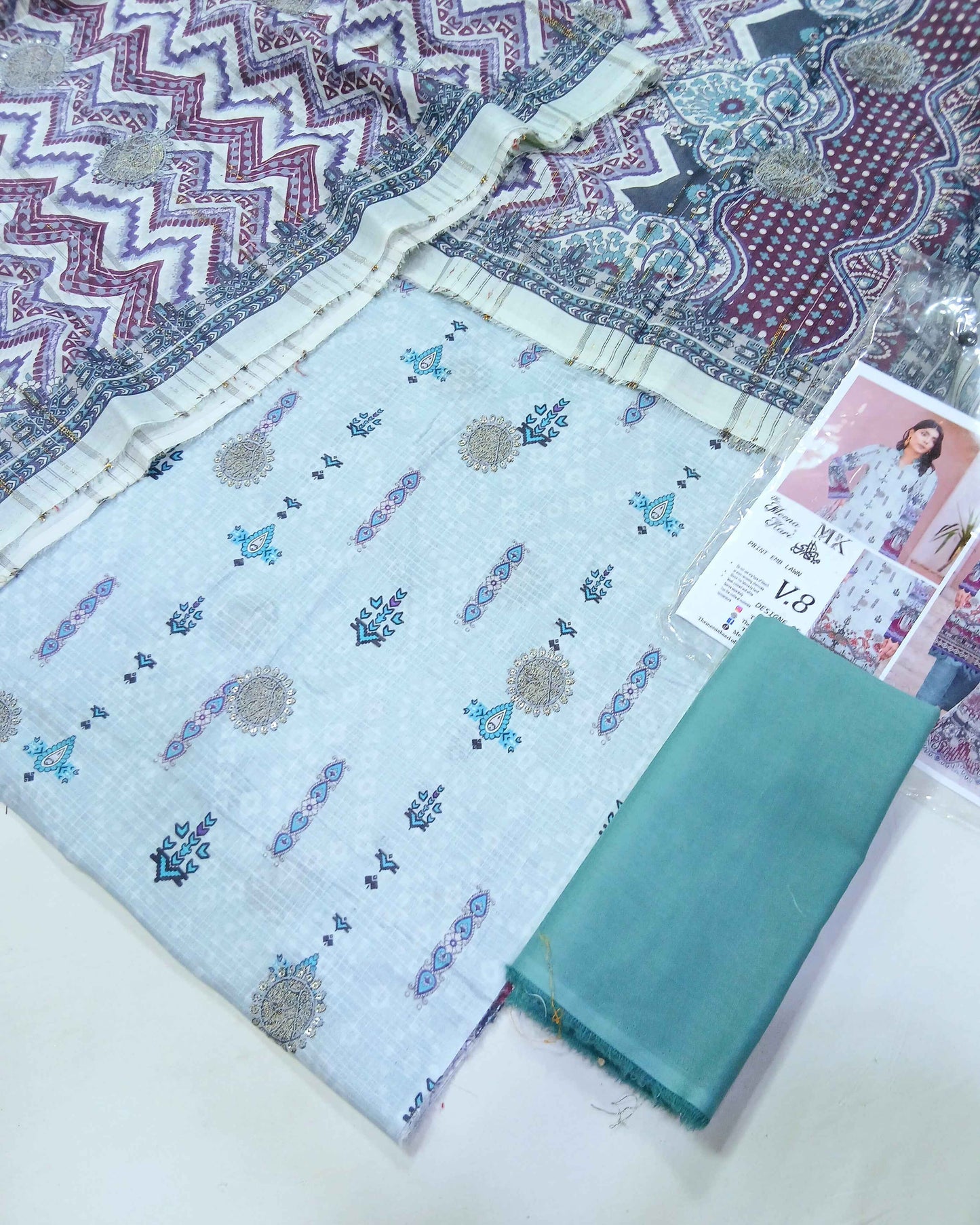 Digital Printed Embroidered Bana Dora Lawn | 3piece