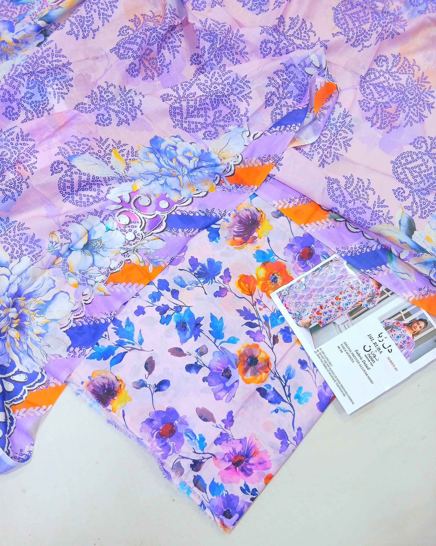 3pc Digital Lawn Coords with Voil Dupatta