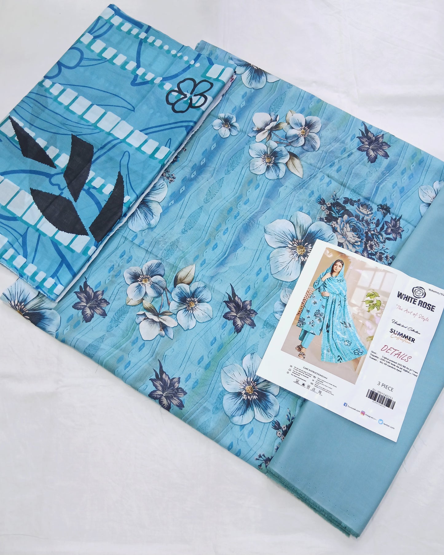 Digital Premium Soft Lawn 3PC | Unstitched Floral Prints