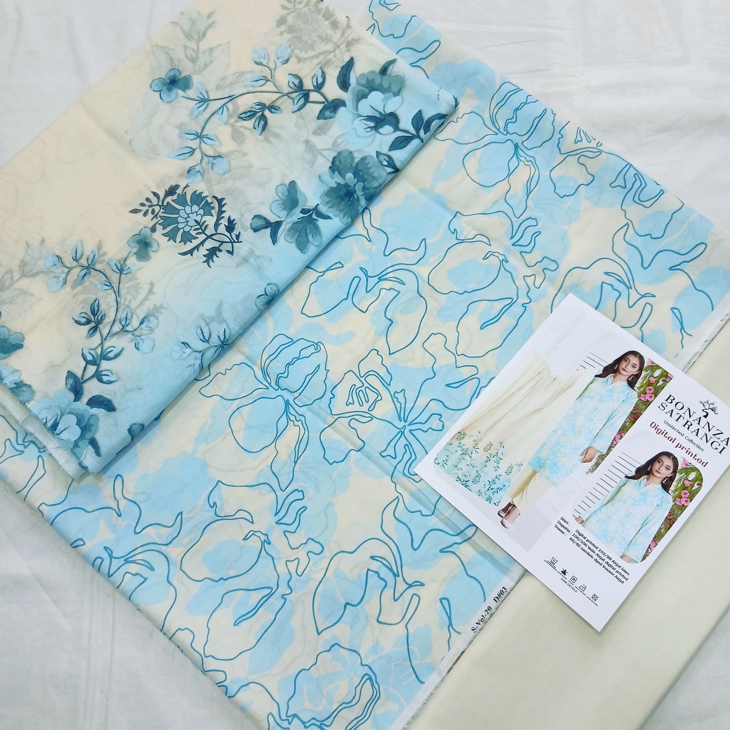 Digital Premium Soft Lawn 3PC | Unstitched Floral Prints