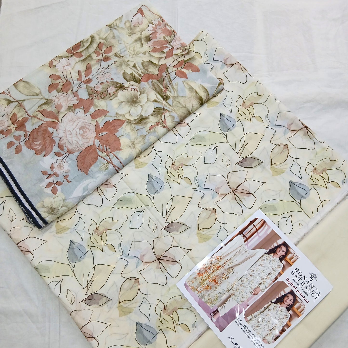 Digital Premium Soft Lawn 3PC | Unstitched Floral Prints