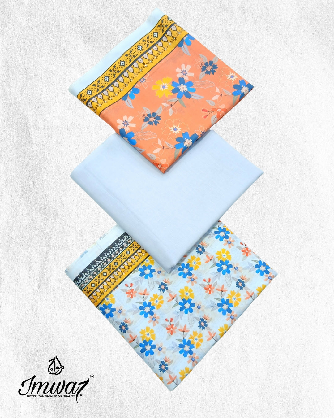 Maria Digital Lawn 3PC Suit by Imwaj - Floral Prints