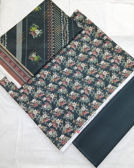 Al-Hamra Hareem Digital Premium Bana Dora Lawn 3pc