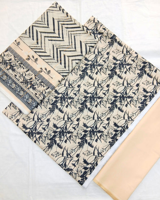 Al-Hamra Hareem Digital Premium Bana Dora Lawn 3pc