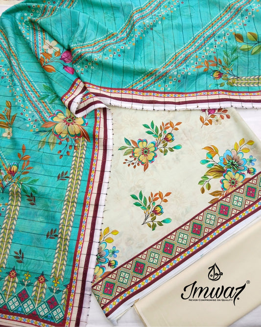 Virsa Jacquard Lawn 3pc Unstitched Suit by Imwaj