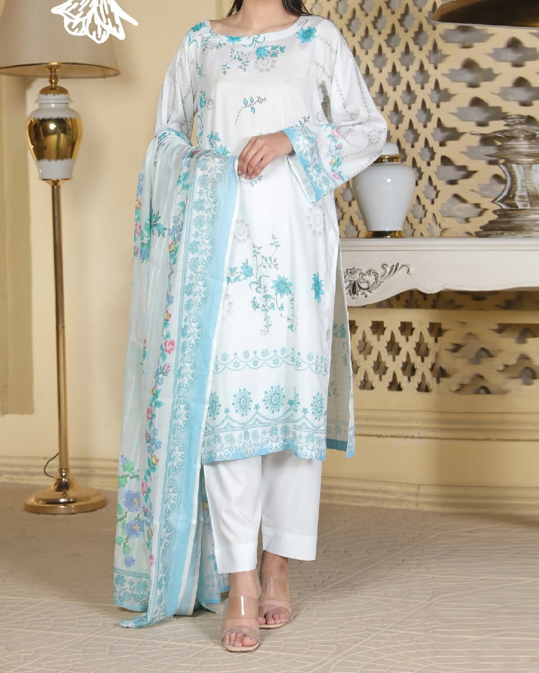 Zinnia Luxury Digital Lawn – 3pc Suit with Doria Voil Dupatta