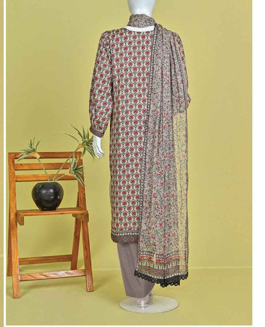 Murashe D-06: Floral Printed Viscose 3pc Suit | Bin Amin Textiles