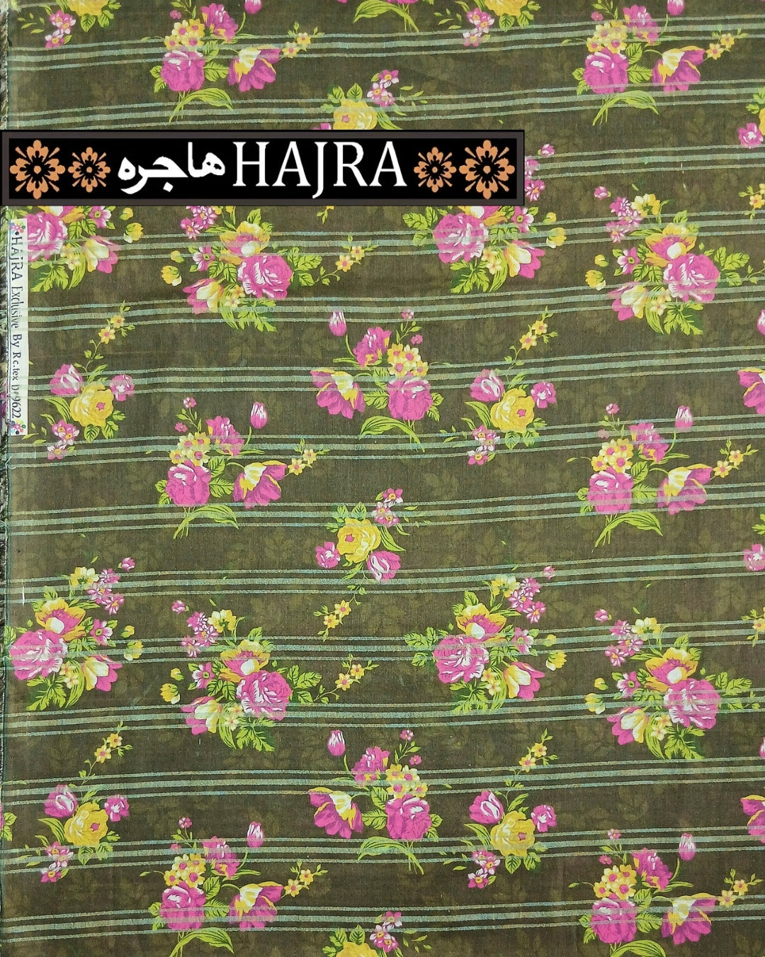 Hajra Exclusive Green Zari Lawn – 2pc Single Print