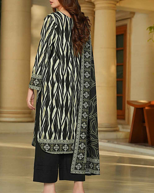 Salina Khaddar 3PC Suit – Black Zebra Print
