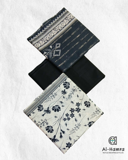 Kashish Classic Printed Cotton 3-Piece Suit | Al-Hamra Textiles - Nagina Cotton Emporium