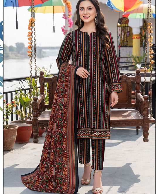 Designer Linen 3pc by Al-Hamra Textiles - D.301A