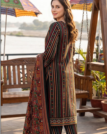 Designer Linen 3pc by Al-Hamra Textiles - D.301A
