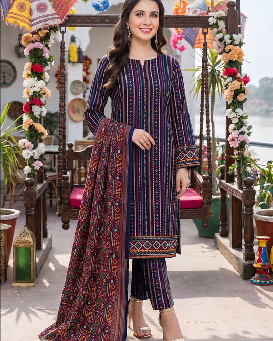 Designer Linen 3pc by Al-Hamra Textiles - D.301B