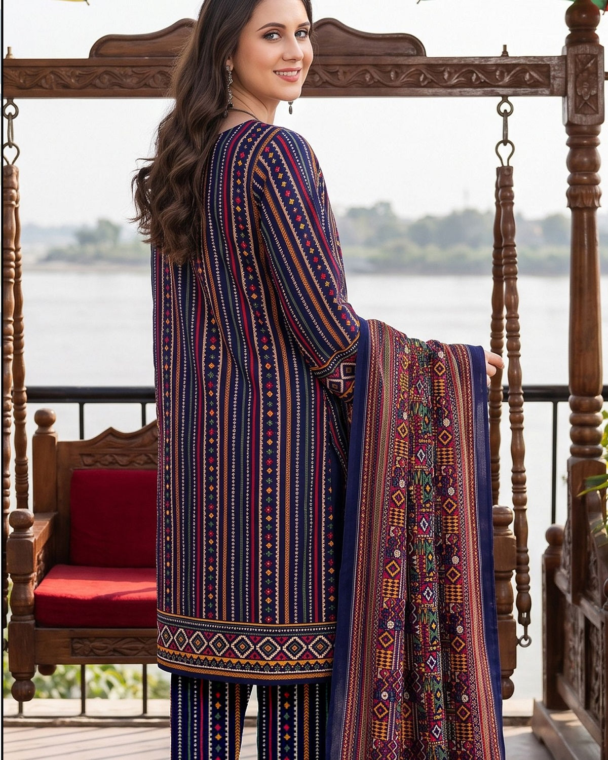 Designer Linen 3pc by Al-Hamra Textiles - D.301B