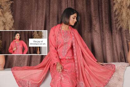 Chashni by Faria – Blushing Rose | Embroidered Lawn 3-Piece Suit