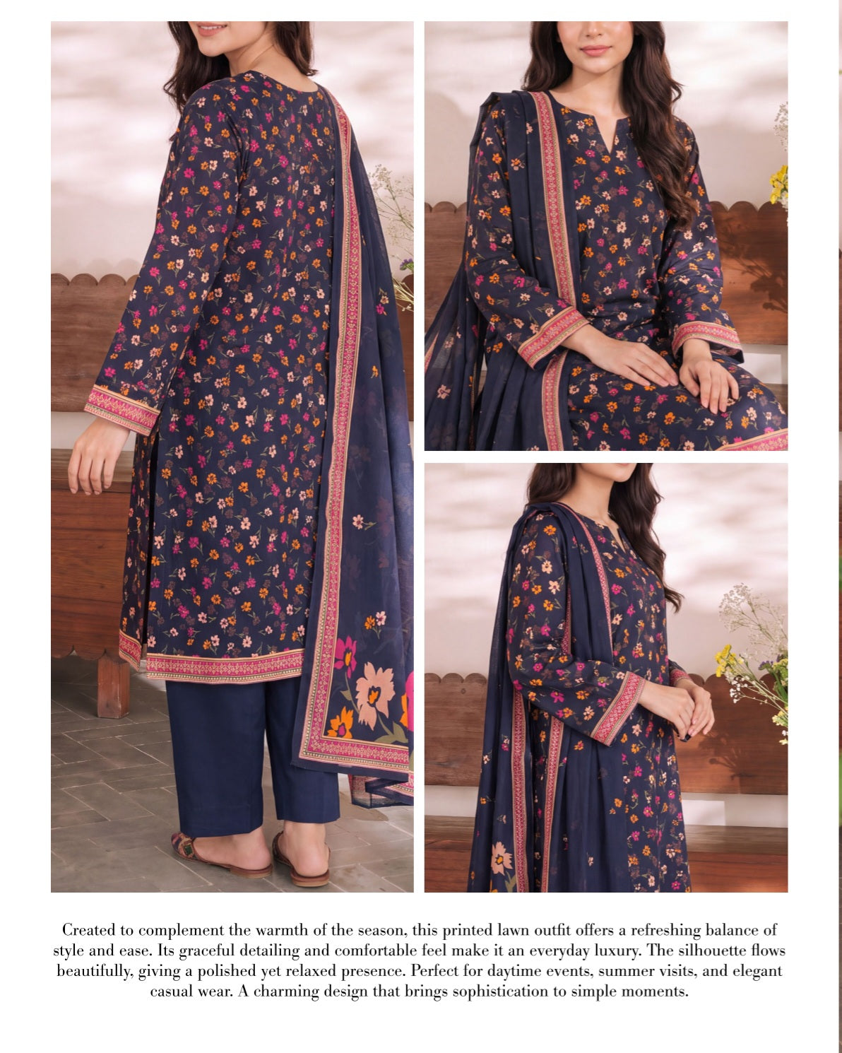 Daman Midsummer Cambric 3pc by VS Textiles | D. 001