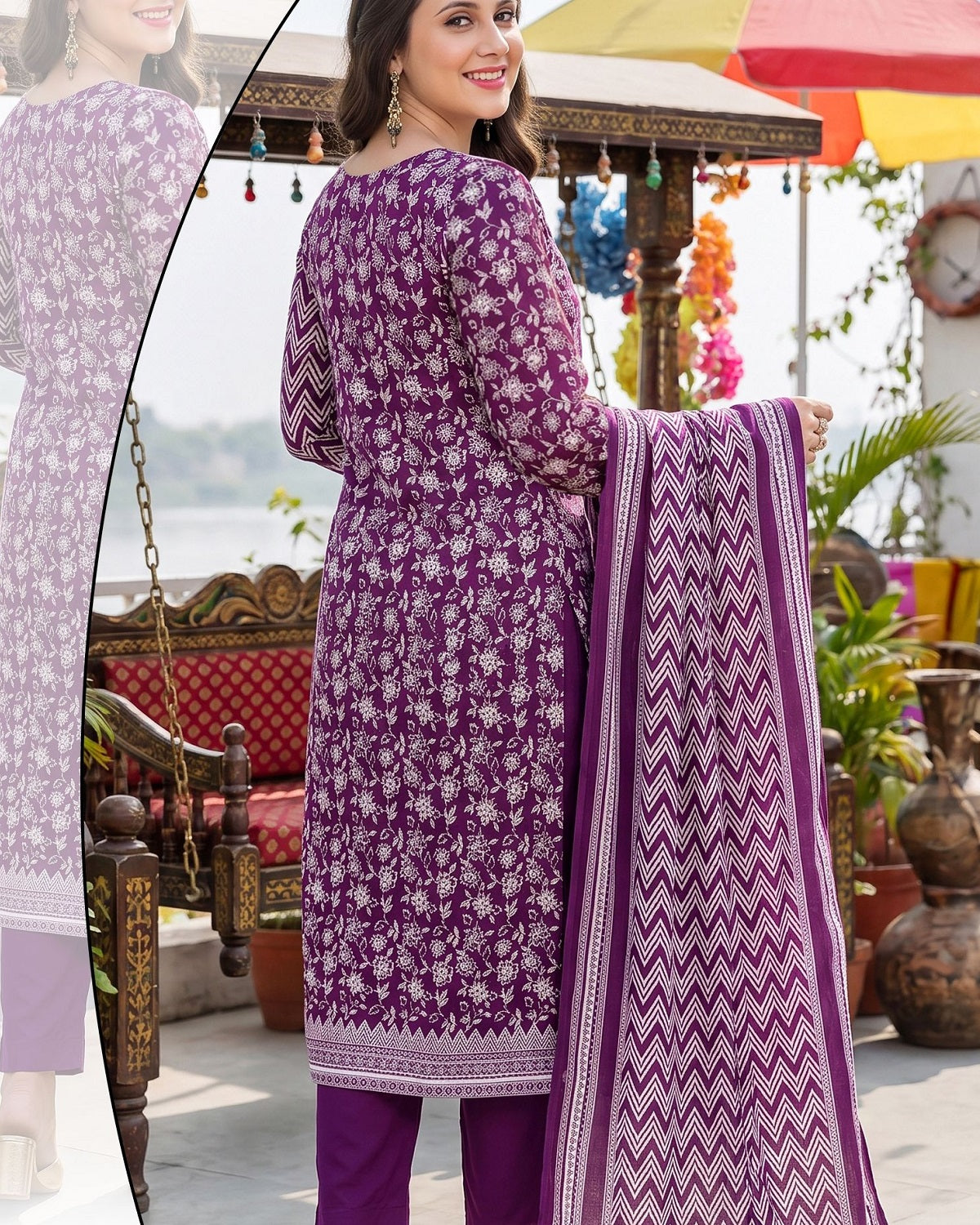 Designer Linen 3pc by Al-Hamra Textiles - D.303A