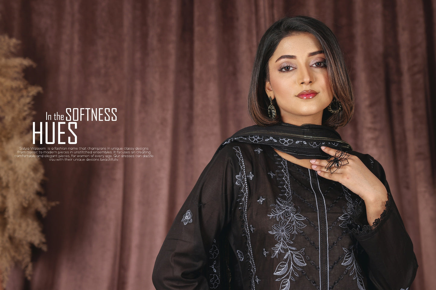 Chashni by Faria – Midnight Noir | Embroidered Lawn 3-Piece Suit