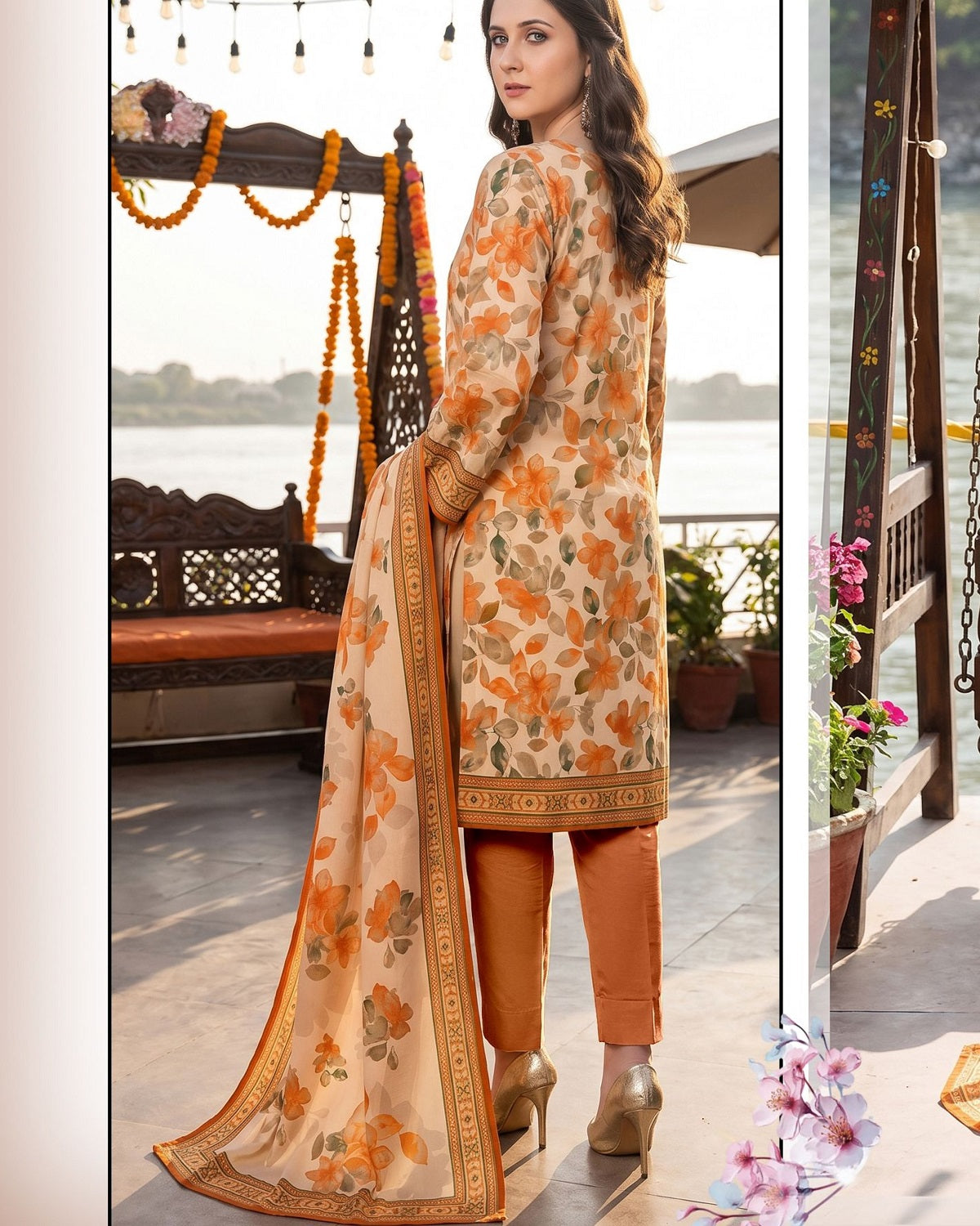 Designer Linen 3pc by Al-Hamra Textiles - D.304A