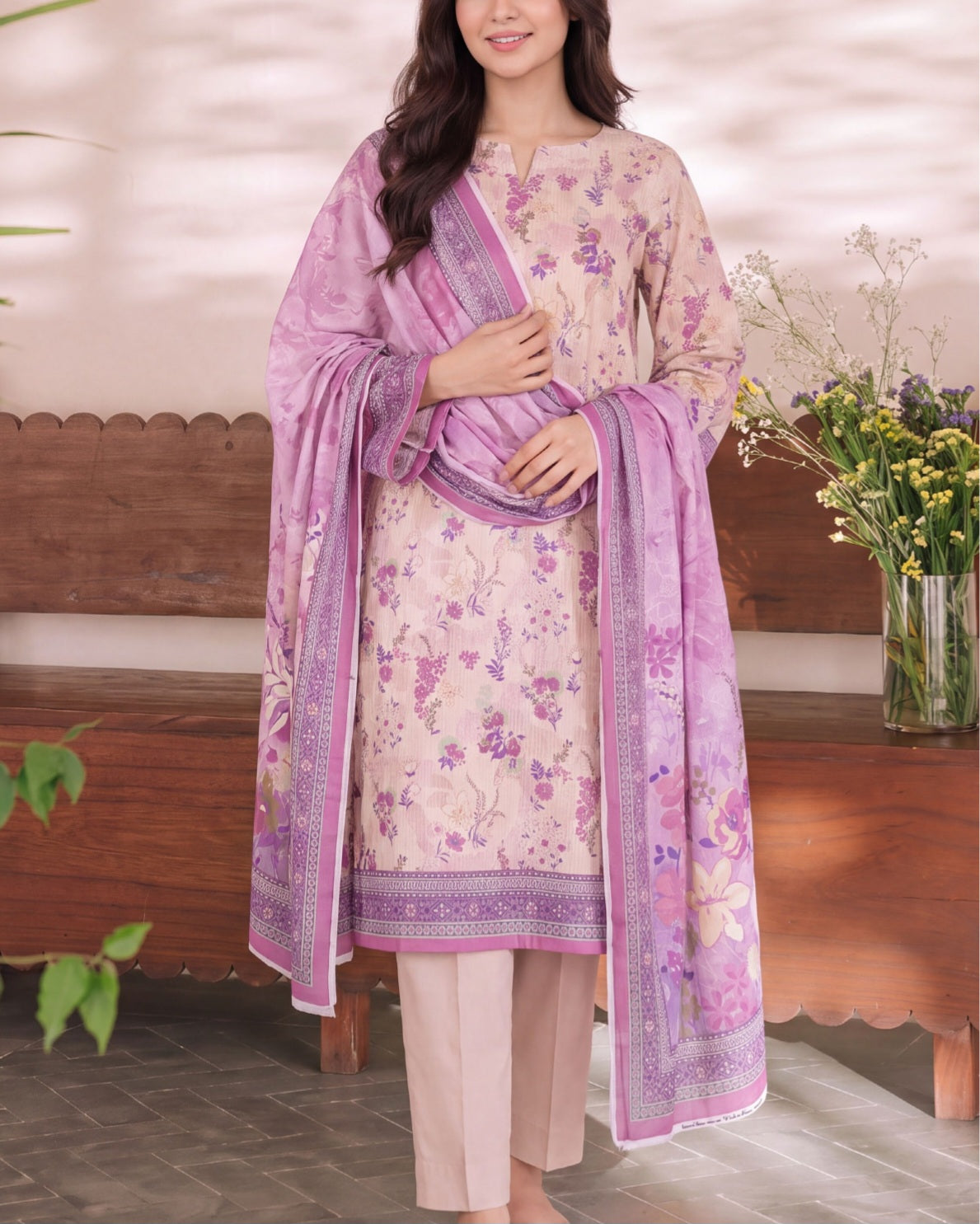 Daman Midsummer Cambric 3pc by VS Textiles | D. 957