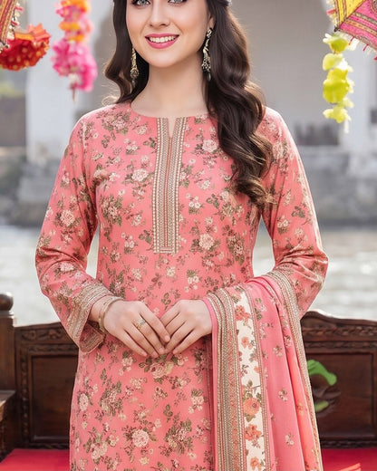 Designer Linen 3pc by Al-Hamra Textiles - D.305A