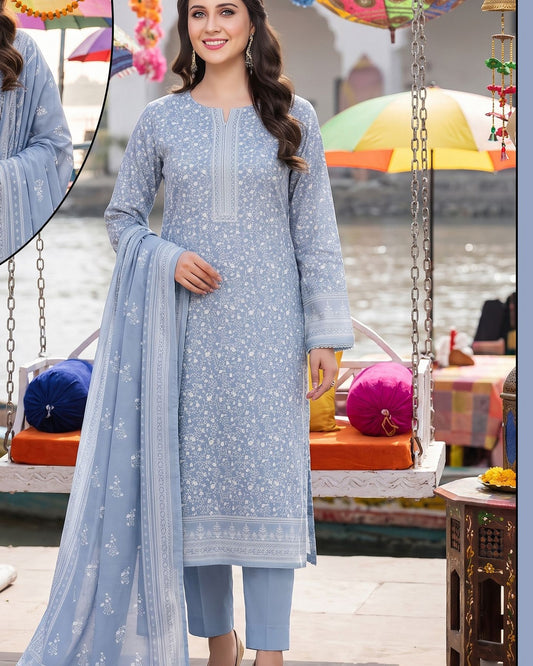 Designer Linen 3pc by Al-Hamra Textiles - D.306A