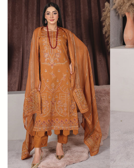 Chashni by Faria – Amber Dusk | Embroidered Lawn 3-Piece Suit