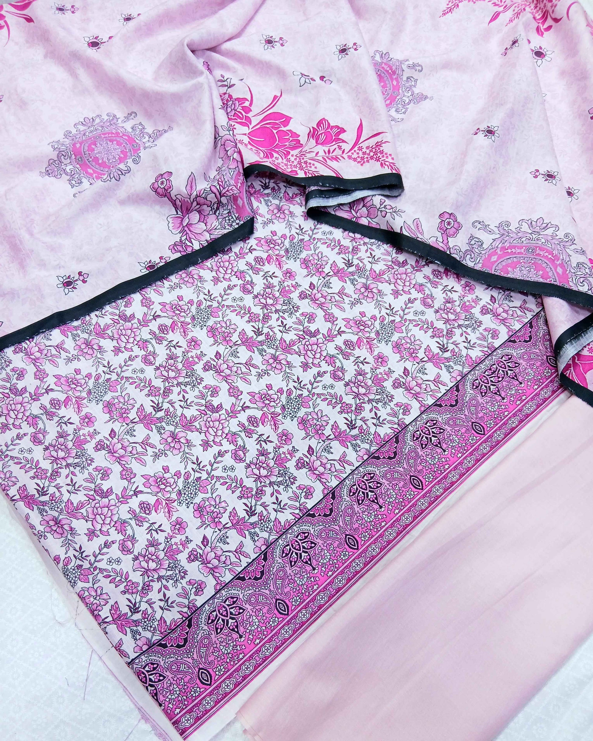 Digital 3PC Slub Lawn Suit