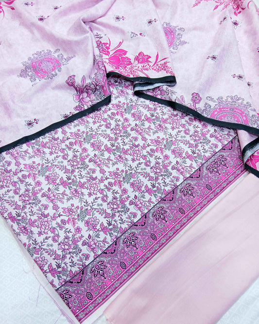 Digital 3PC Slub Lawn Suit