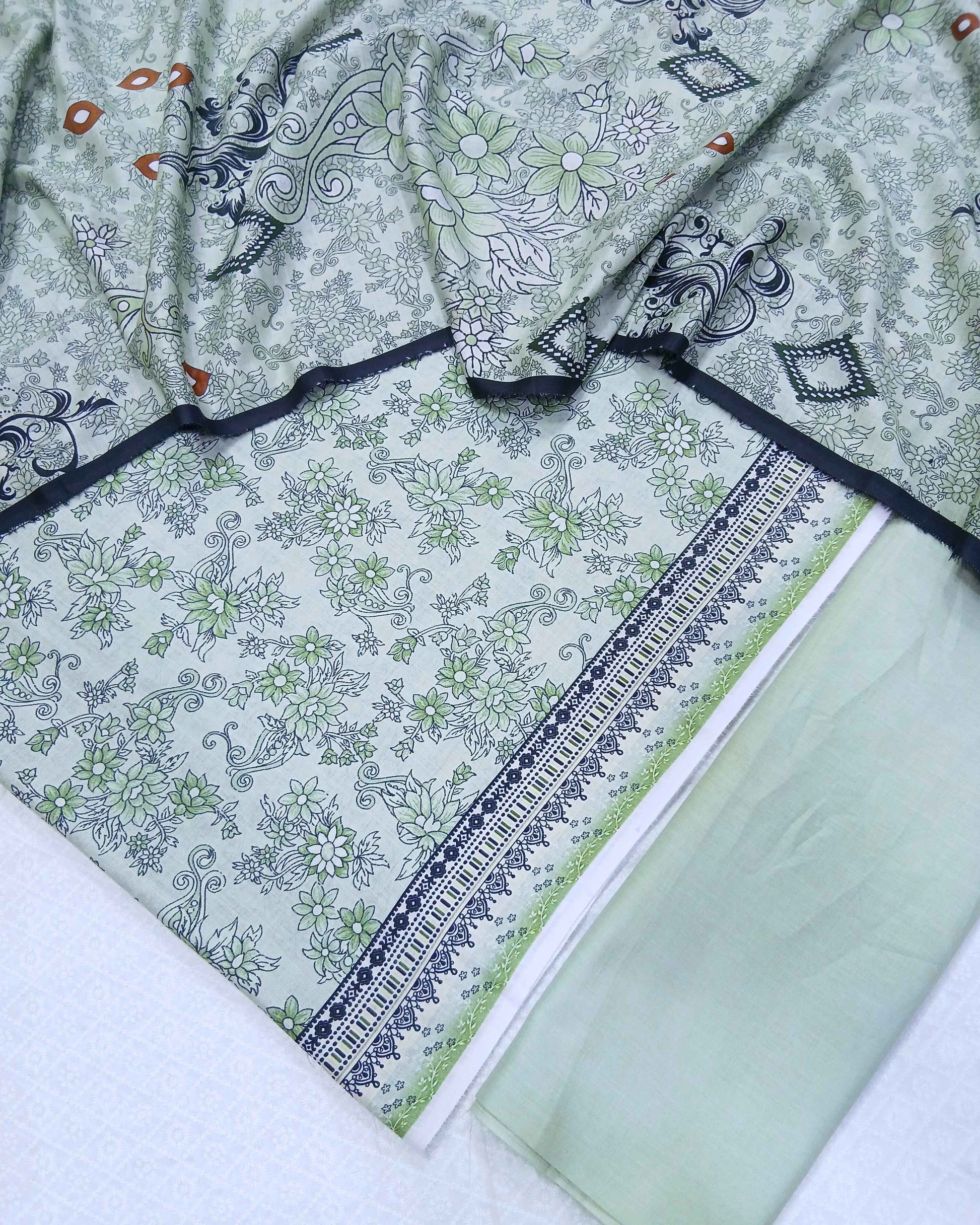 Digital 3PC Slub Lawn Suit