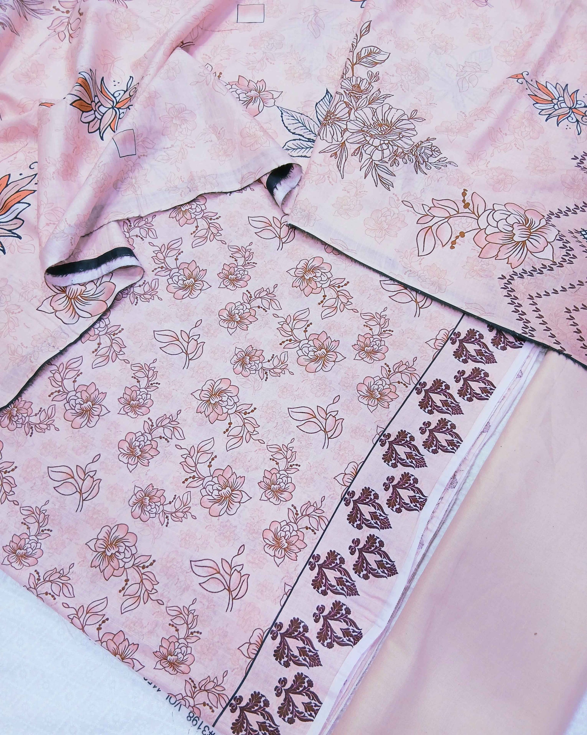 Digital 3PC Slub Lawn Suit