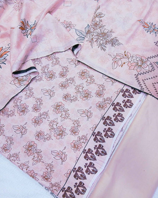 Digital 3PC Slub Lawn Suit
