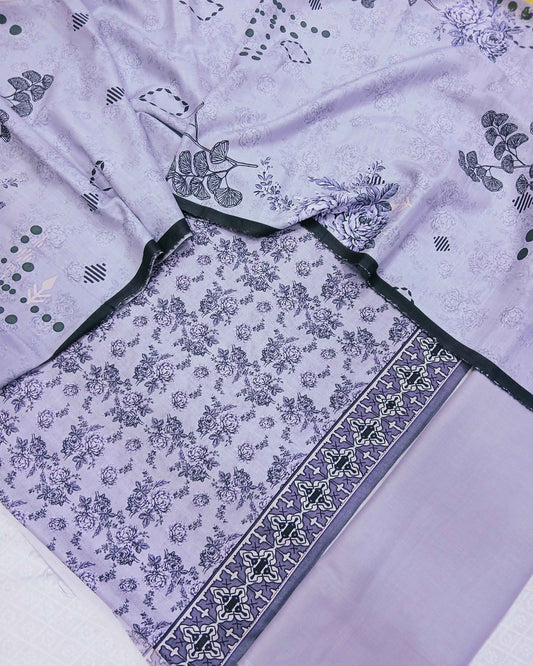Digital 3PC Slub Lawn Suit