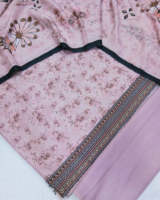 Digital 3PC Slub Lawn Suit