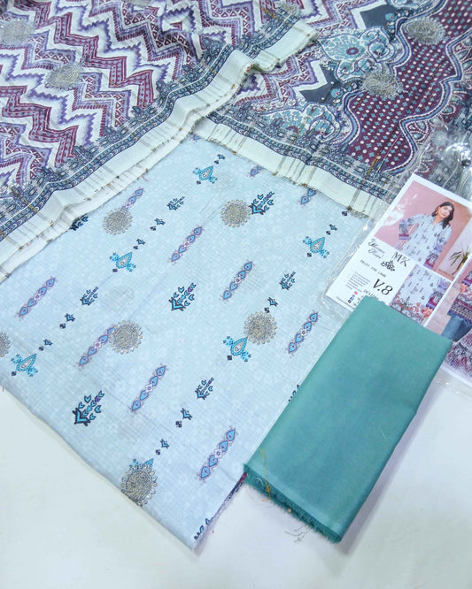 Digital Printed Embroidered Bana Dora Lawn | 3piece