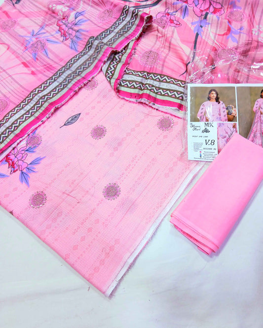 Digital Printed Embroidered Bana Dora Lawn | 3piece