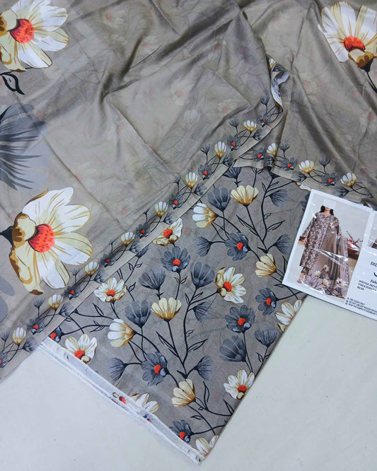 3pc Digital Lawn Coords with Voil Dupatta