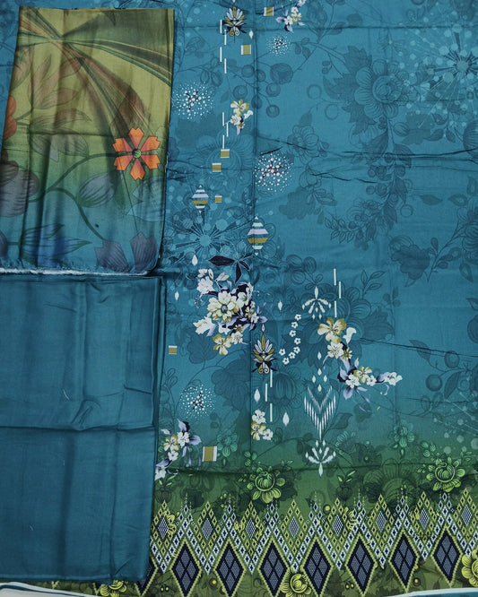 3pc Digital Marina with Marina Shawl - Nagina Cotton Emporium