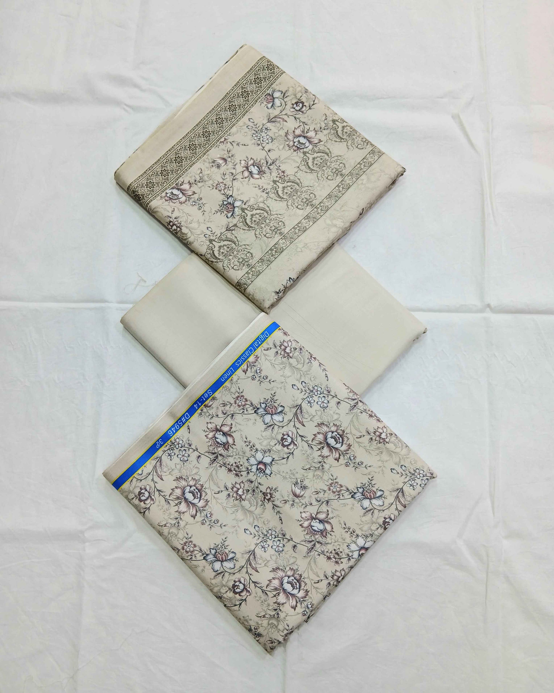 3pc Linen Floral Prints | Unstitched