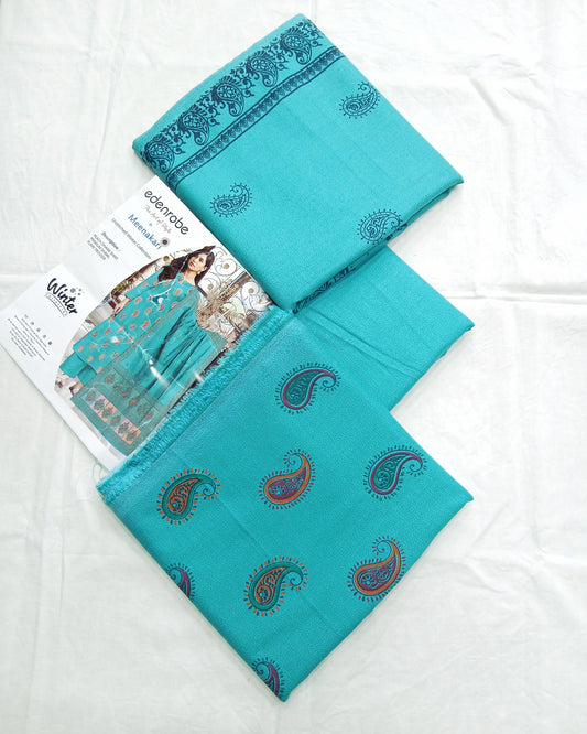 Dhanak Marina 3Piece by Menakari – Block Printed Winter Dress