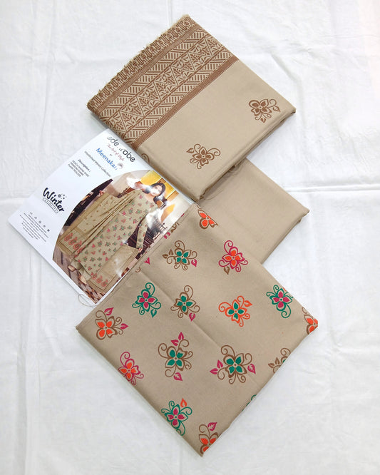 Dhanak Marina 3Piece by Menakari – Block Printed Winter Dress