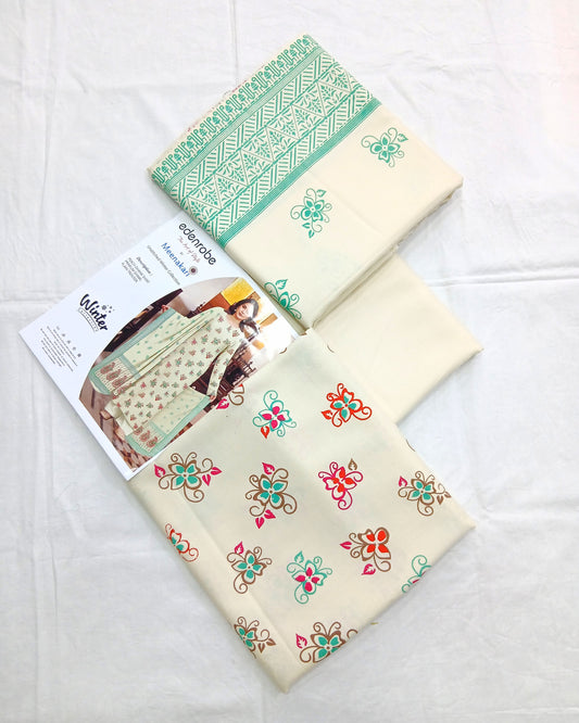 Dhanak Marina 3Piece by Menakari – Block Printed Winter Dress