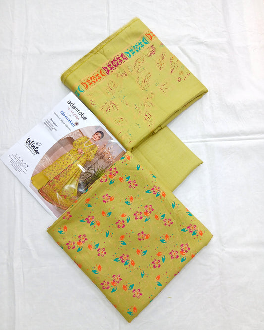 Dhanak Marina 3Piece by Menakari – Block Printed Winter Dress