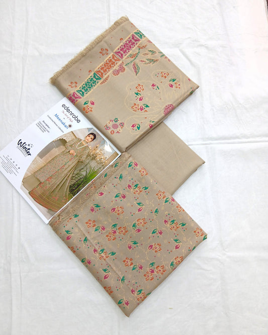 Dhanak Marina 3Piece by Menakari – Block Printed Winter Dress