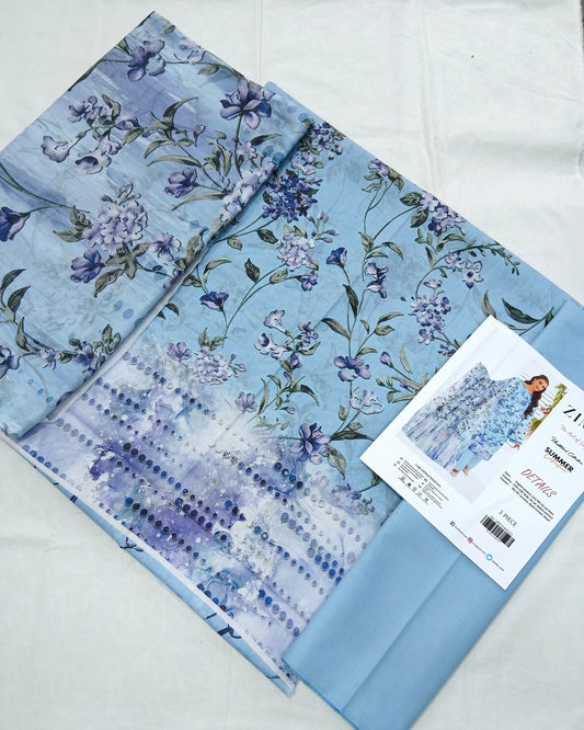 Digital Premium Soft Lawn 3PC | Unstitched Floral Prints